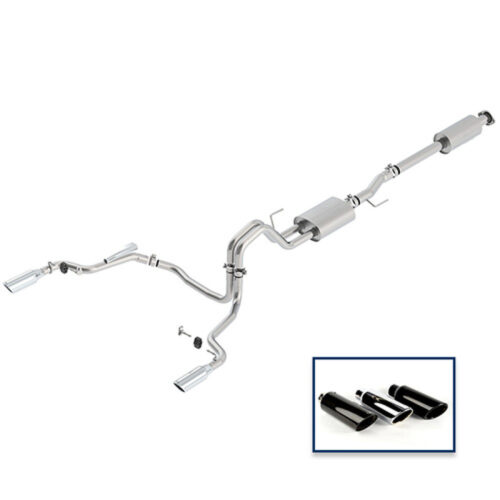 Ford Performance M-5200-F1550DTCA Cat-Back Touring Exhaust System - Rear Exit Chrome Tips for 2015-2018 Ford F-150 5.0L