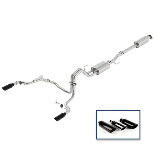 Ford Performance M-5200-F1550DSBA Cat-Back Sport Exhaust System - Rear Exit Black Chrome Tips for 2015-2018 Ford F-150 5.0L