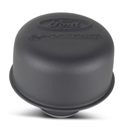 Ford Performance 302-216 Ford Racing Logo Air Breather Cap: Push-On; Black Crinkle Finish for 1982-1995 Ford Mustang GT