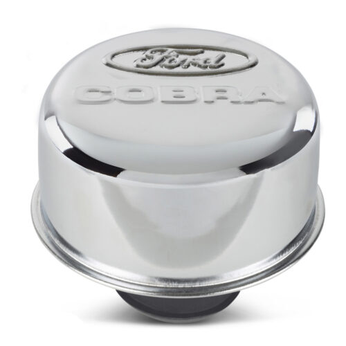 Ford Performance 302-225 Ford Performance - Ford Cobra Logo Air Breather Cap: Chrome for 1982-1995 Ford Mustang GT