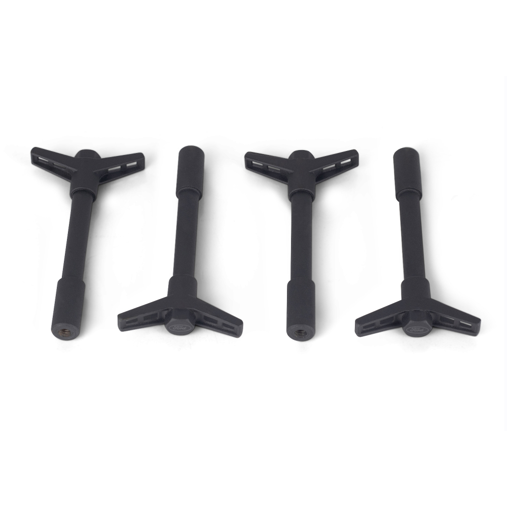 Ford Performance 302-326 Valve Cover Hold Down Wing Nuts: Black Crinkle Finish for 1982-1995 Ford Mustang GT