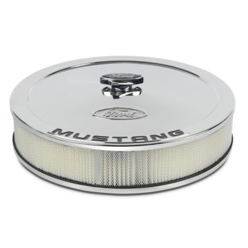 Ford Performance 302-361 Air Cleaner Kit with Ford Mustang Emblem Chrome Finish for 1968-1973 Ford Mustang