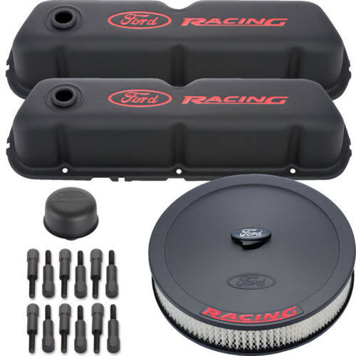 Ford Performance 302-500 Ford Racing Complete Dress Up Kit, Black Crinkle Finish for 1968-1973 Ford Mustang