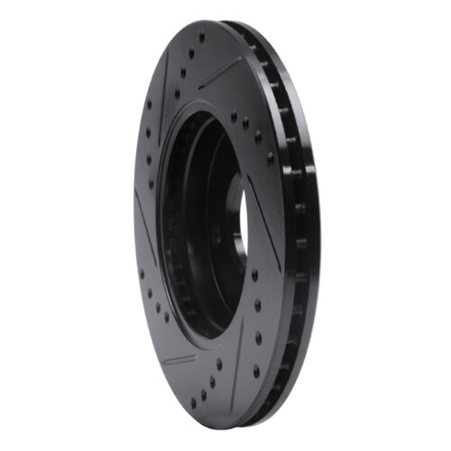 R1 Concepts for 00-15 Ford Ikon (Mexico / Made In India) Front Right Drilled & Slotted Black Brake Rotor - Image 4