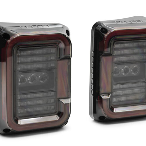 Raxiom for 2007-2018 Jeep Wrangler JK Axial Series LED Halo Tail Lights- Black Housing (Dark Smoked Lens) - Image 4