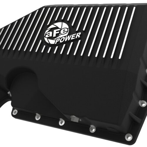 Alternative view of aFe Power 05-19 VW 1.8L/2.0L w/o Oil Sensor Engine Oil Pan Black POWER Street Series w/ Machined Fins