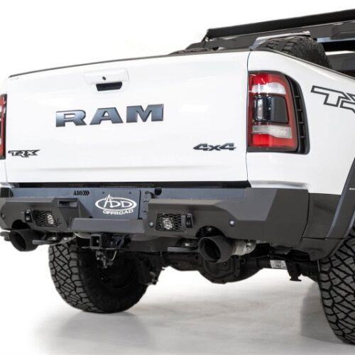 Alternative view of Addictive Desert Designs for 2021 Dodge RAM 1500 TRX Stealth Fighter Rear Bumper - Hammer Black