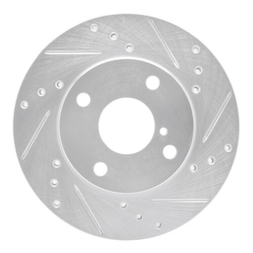 R1 Concepts for 90-93 Mazda Miata Front Right Drilled & Slotted Silver Brake Rotor