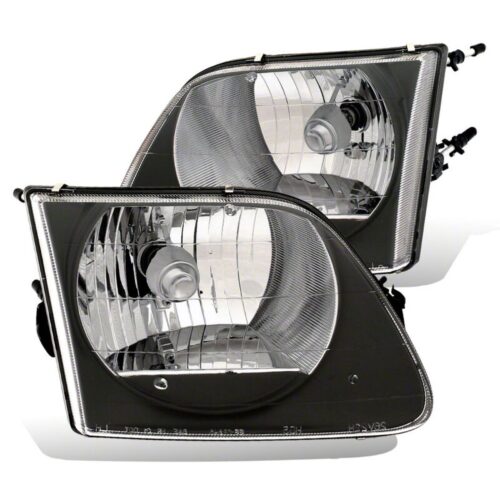 Raxiom for 1997-2003 Ford F-150 G2 Euro Headlights- Black Housing- Clear Lens
