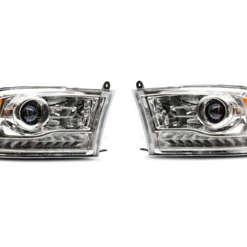 Raxiom for 2009-2018 Dodge RAM 1500 LED Halo Headlights w/ Switchback Turn Signals- Chrome Hsng (Clear Lens) - Image 4
