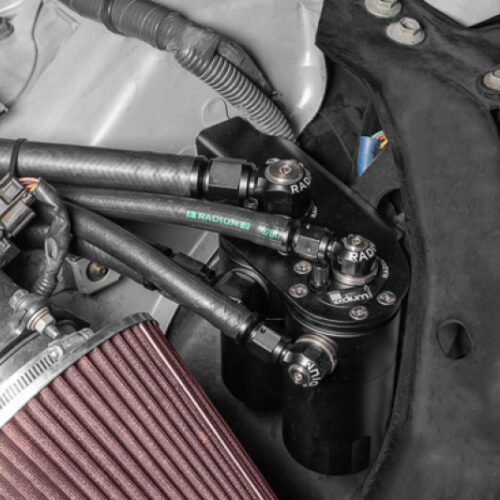 Radium Engineering Dual Catch Can Kit Nissan Z33 V35 VQ35DE/HR Fluid Lock - Image 2