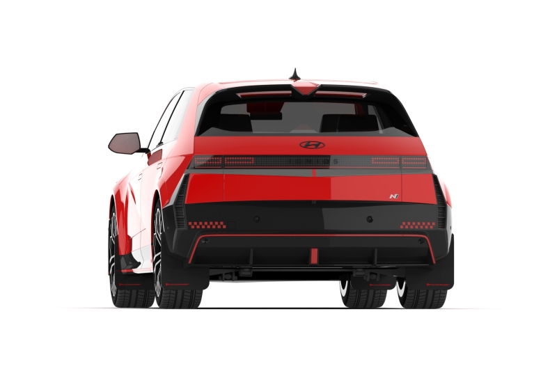 Rally Armor 25-26 Hyundai Ioniq 5 N Black Mud Flap w/Red Logo - Image 7