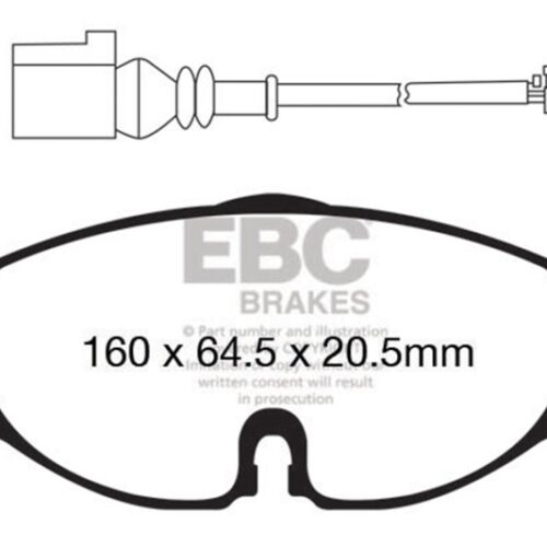Alternative view of EBC Racing 15-19 Volkswagen GTI (Mk7) 2.0T RP-1 Race Front Brake Pads