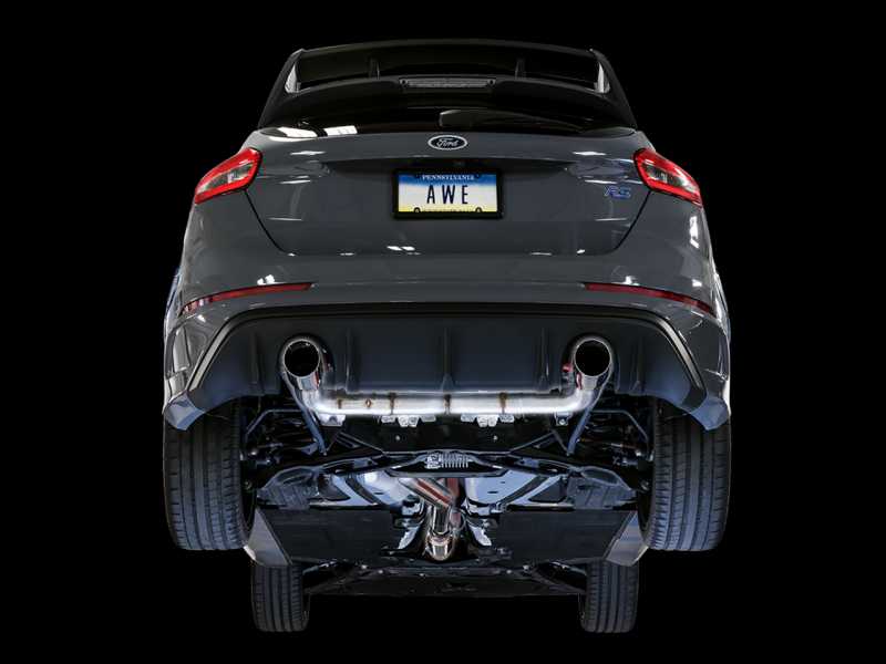AWE Tuning Track Edition Cat-Back Exhaust - Diamond Black Tips for Ford Focus RS - Image 3