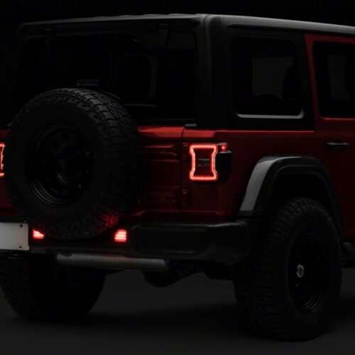 Raxiom for 2018-2023 Jeep Wrangler JL Moab Rubicon Sahara Axial LED Rear Bumper Reflector Lights- Clear - Image 4