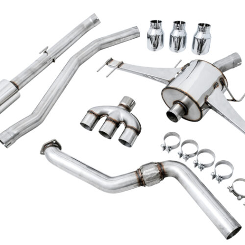 Alternative view of AWE Tuning Touring Edition Exhaust w/Front & Mid Pipes - Chrome Silver Tips for 2017+ Honda Civic Type R