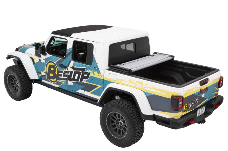 Bestop Fold Soft Tonneau - 20-26 Jeep Gladiator For 5 Ft. Bed Ez (Black Diamond) - Image 3