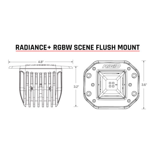 Alternative view of Rigid Industries Radiance+ Scene RGBW Flush Mount - Pair