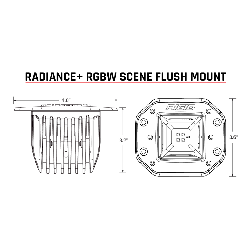 Rigid Industries Radiance+ Scene RGBW Flush Mount - Pair - Image 2