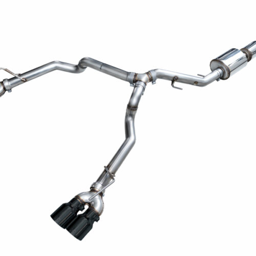 AWE Tuning 2021+ GMC Tahoe/Yukon 5.3L 0FG Split Rear Exit Catback Exhaust - Quad Diamond Blk Tips