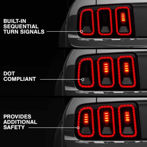 Raxiom for 2005-2009 Ford Mustang Gen5 Tail Lights- Black Housing (Smoked Lens) - Image 5