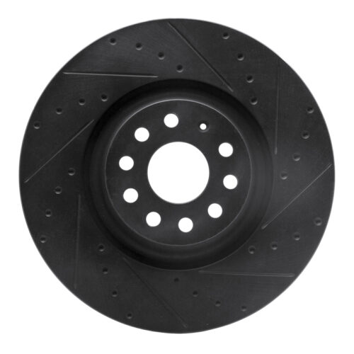 R1 Concepts for 2022+ Volkswagen GTI Mk 8 Front Right Drilled & Slotted Black Brake Rotor