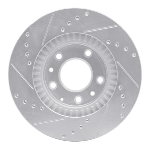 R1 Concepts for 06-15 Mazda MX-5 Miata Front Right Drilled & Slotted Silver Brake Rotor - Image 5