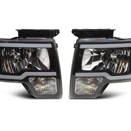 Alternative view of Raxiom for 2009-2014 Ford F-150 Axial Series Headlight w/ SEQL LED Bar- Black Housing (Clear Lens)