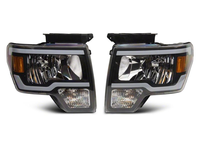 Raxiom for 2009-2014 Ford F-150 Axial Series Headlight w/ SEQL LED Bar- Black Housing (Clear Lens) - Image 2
