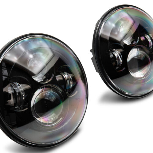 Raxiom for 1997-2018 Jeep Wrangler TJ/JK Axial Series LED Daymaker Headlights- Black Housing (Clear Lens) - Image 4