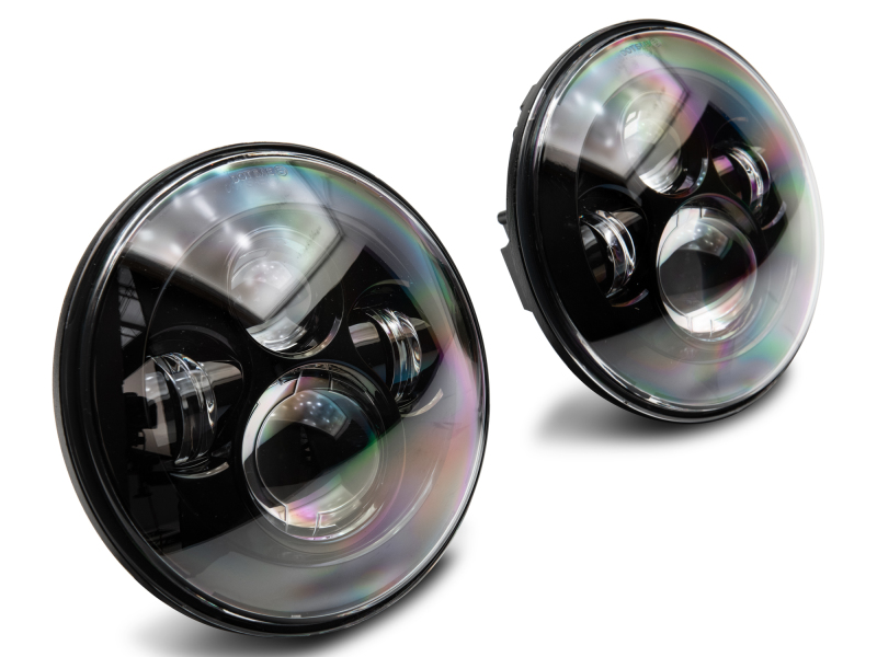 Raxiom for 1997-2018 Jeep Wrangler TJ/JK Axial Series LED Daymaker Headlights- Black Housing (Clear Lens) - Image 4
