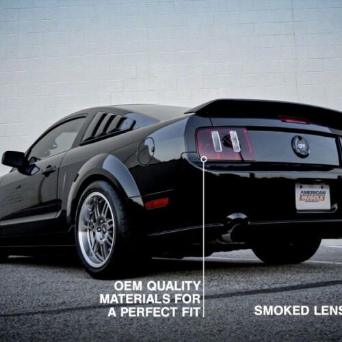 Alternative view of Raxiom for 2005-2009 Ford Mustang Coyote Tail Lights- Black Housing (Smoked Lens)