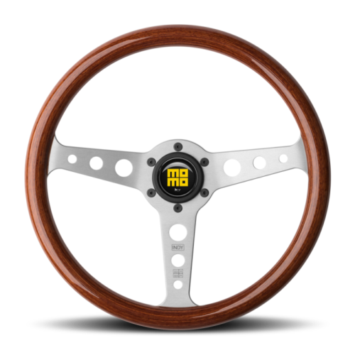 Momo IND35MA0P Indy Steering Wheel 350 mm - Mahogany Wood/Brushed Spokes