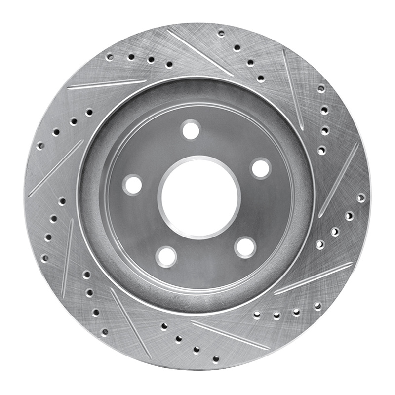 R1 Concepts for 02-24 Dodge Ram 1500 Front Left Drilled & Slotted Silver Brake Rotor - Image 5