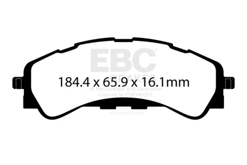 EBC 2021+ Ford Bronco (6th Generation) 2.3T Extra Duty Front Brake Pads - Image 3