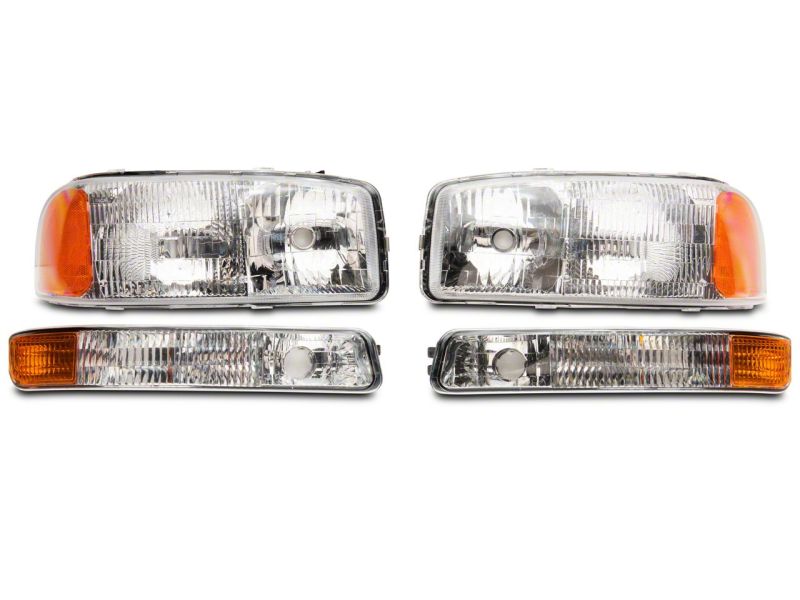 Raxiom for 1999-2006 GMC Sierra 1500 Axial Series OEM Style Rep Headlights- Chrome Housing (Clear Lens) - Image 2