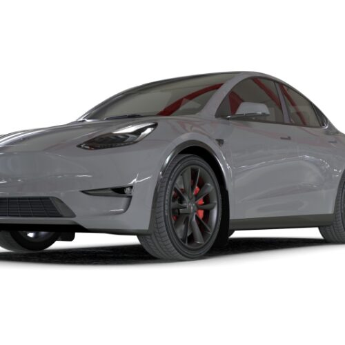 Rally Armor 20-26 Tesla Model Y, Juniper Y Black Mud Flap - Metallic Black Logo - Image 3