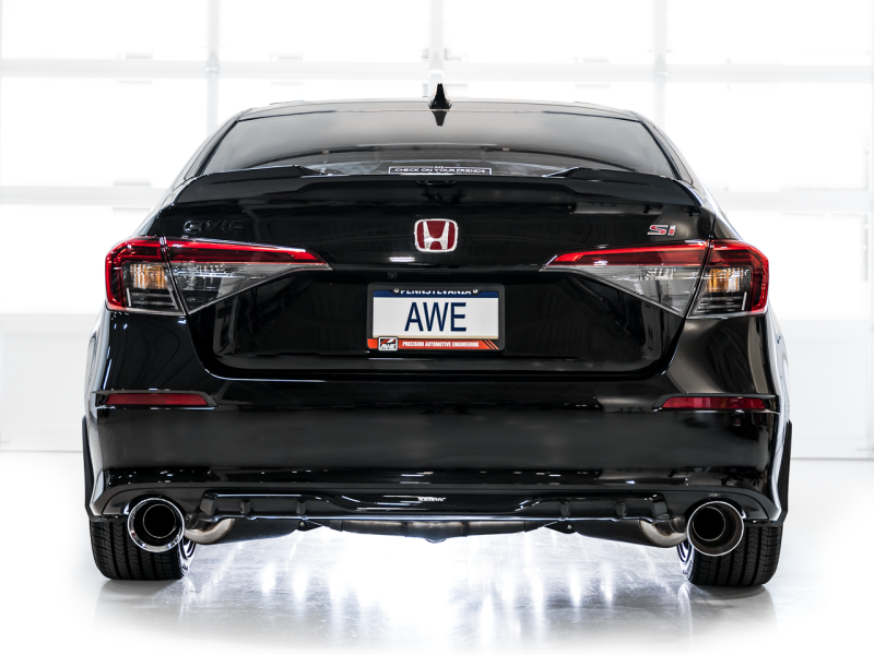 AWE Tuning 22+ Honda Civic Si/Acura Integra Track Edition Cat-Back Exhaust - Dual Chrome Silver Tips - Image 7