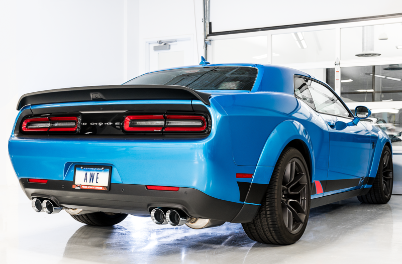 AWE Tuning Touring Edition Exhaust - Quad Silver Tips for 2015+ Dodge Challenger 6.4L/6.2L Non-Resonated - Image 4
