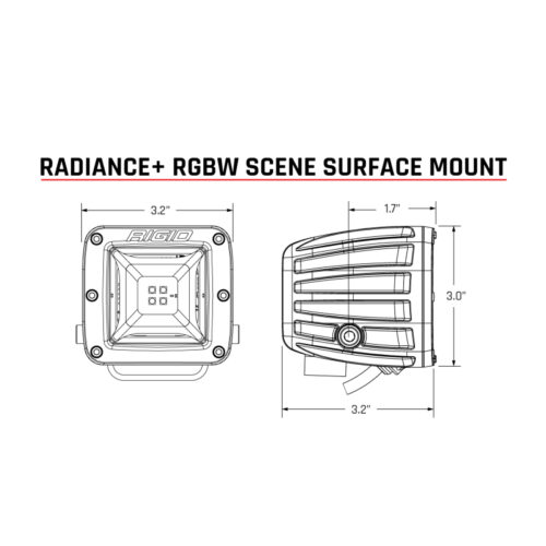Alternative view of Rigid Industries Radiance+ Scene RGBW Surface Mount - Pair