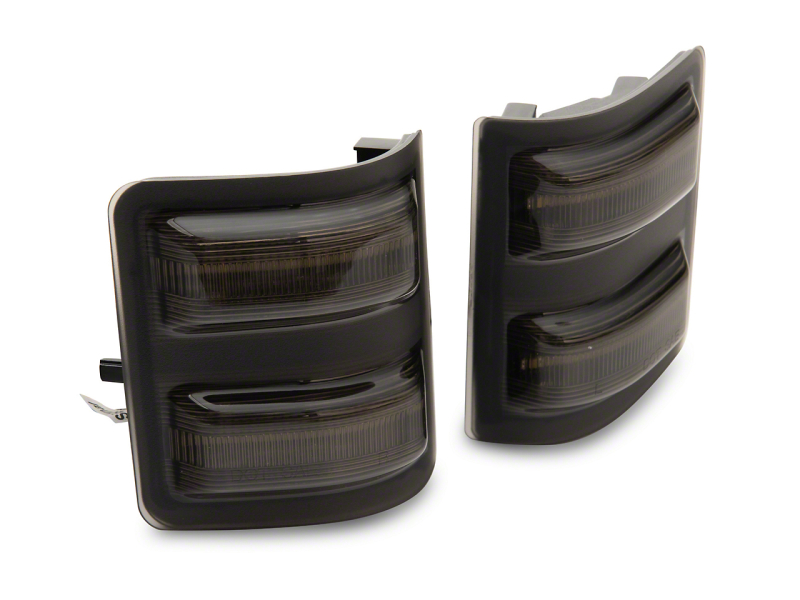 Raxiom for 2011-2016 Ford F-250/F-350 Super Duty Axial LED SEQL Switchback Side Mirror Marker Lamps- Smoked