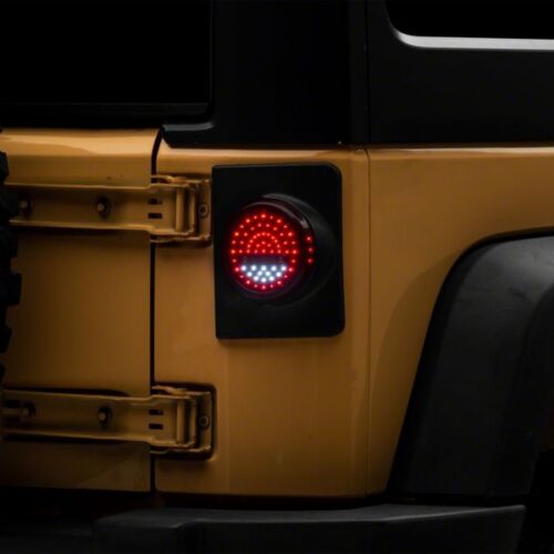 Raxiom for 2007-2018 Jeep Wrangler JK Axial Series Halo LED Tail Lights- Black Housing (Clear Lens) - Image 5