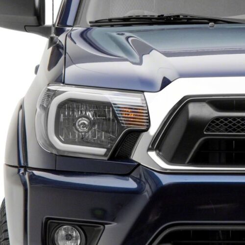 Raxiom for 2012-2015 Toyota Tacoma Axial Series Headlights w/ LED Bar- Black Housing (Clear Lens) - Image 7