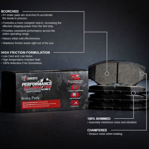 Alternative view of R1 2012-2025 Chrysler Town & Country Front Performance Off-Road/Tow Brake Pads & Hardware Kit