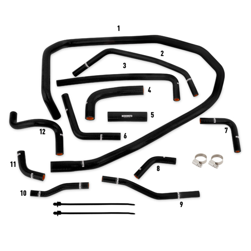 Mishimoto Radiator Coolant Ancillary Hoses Kit for 2015 Subaru WRX Black Silicone - Image 4