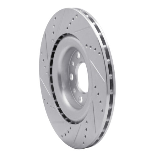 R1 Concepts for 2017-2025 Alfa Romeo Stelvio Rear Right Drilled & Slotted Silver Brake Rotor - Image 4