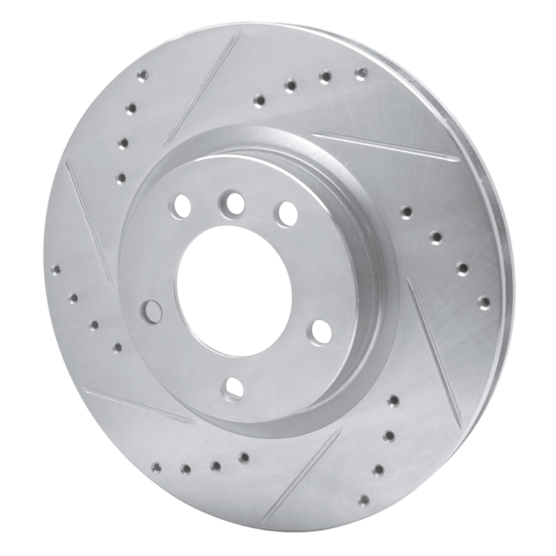 R1 Concepts for 95-99 BMW M3 E36 Right Front Drilled & Slotted Silver Brake Rotor - Image 2