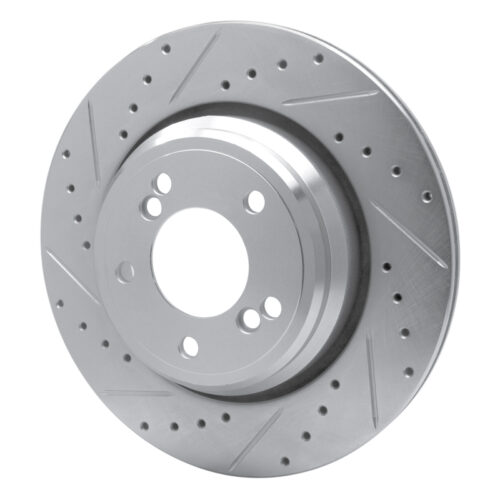 Alternative view of R1 Concepts for 00-06 BMW M5 Rear Left Drilled & Slotted Silver Brake Rotor