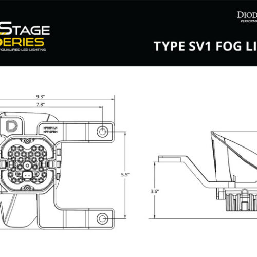 Diode Dynamics SS3 Sport Type SV1 Kit ABL - Yellow SAE Fog