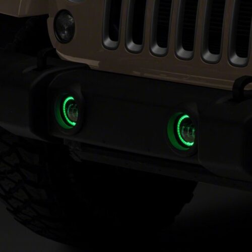 Raxiom for 2007-2018 Jeep Wrangler JK Axial Series 4-In LED Fog Lights w/ RGB Halo - Image 3